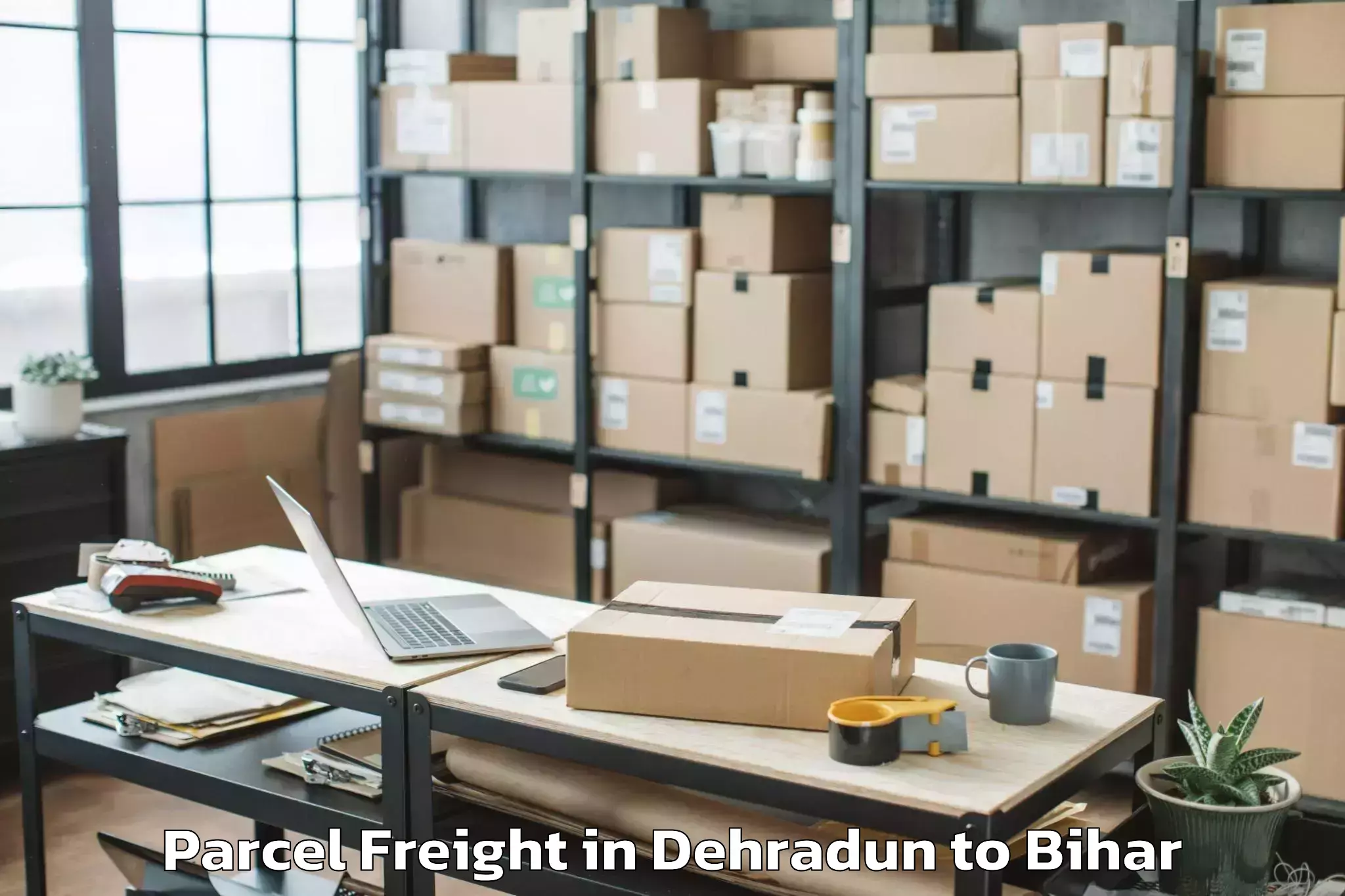 Easy Dehradun to Shambhuganj Parcel Freight Booking